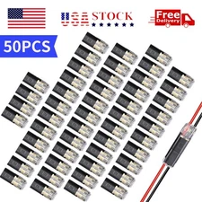 50 PCS Double-Wire Plug-in Connector, Cable Clamp with Locking Buckle AWG 18-22