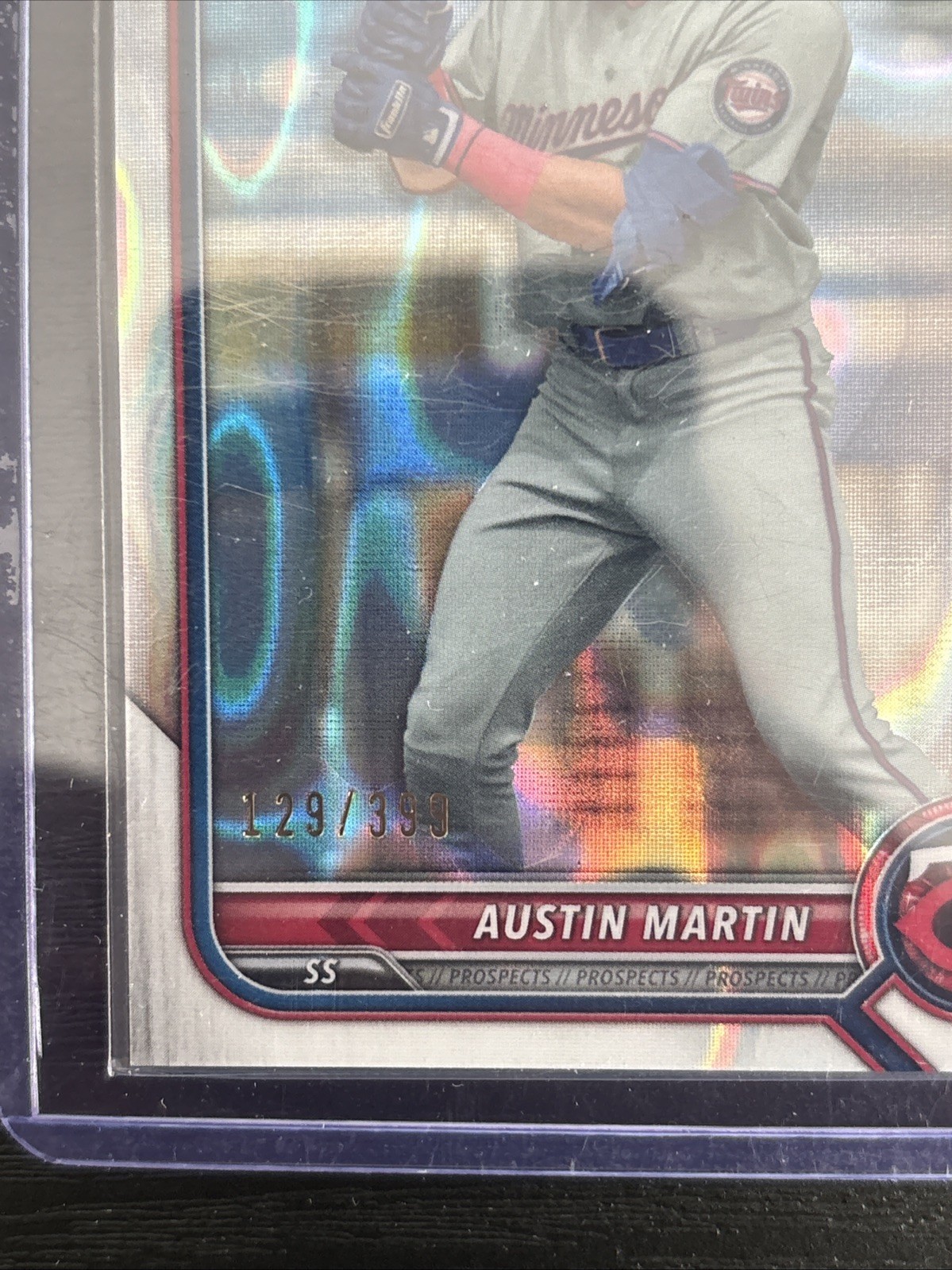 2022 Bowman - Chrome Prospects Austin Martin #BCP-139 Lava Refractor /399 (RC) view 2