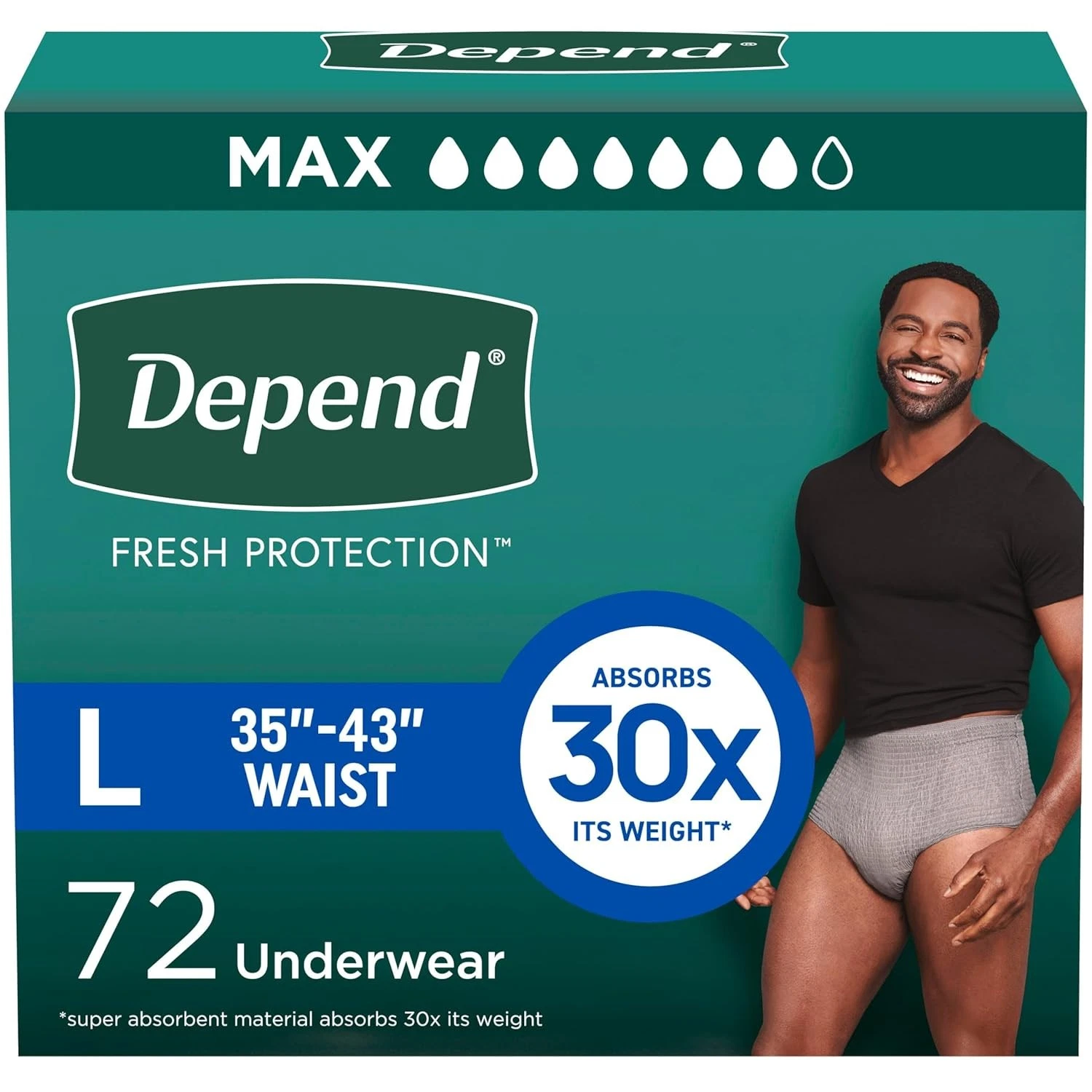 Depend Fresh Protection Diapers for Men, Incontinence Underwear, Disposable,