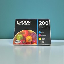 Genuine Epson 200 Black Cyan Magenta Yellow Ink Cartridge 4 Pack Exp.07/27 10/27
