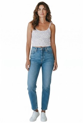 Brandy Melville White Purple Floral Ribbed Spaghetti Strap Scoop Neck XS/S