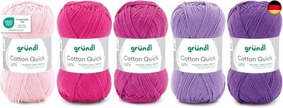 Gründl Wolle Cotton Quick uni - dünne Wolle zum Häkeln - Strickgarn - Häkelgarn 
