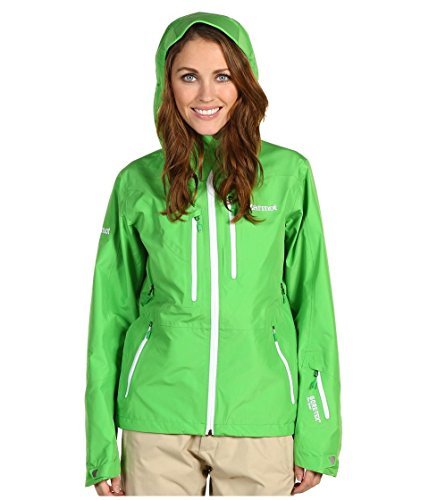 Womens Marmot Alpinist Sz XL Gore-Tex Waterproof Rain Jacket Green Hooded Vented for sale online