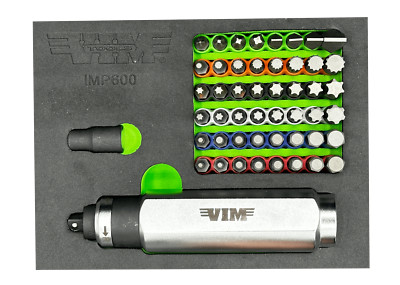 VIM Tools IMP600K Reversible 3/8'' Drive Impact Driver with 48 Impact Bits
