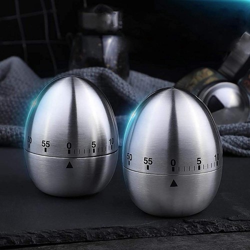 Egg Shaped 60 Minutes Mechanical Alarm Clock Countdown Reminder Kitchen Timer - Picture 7 of 14