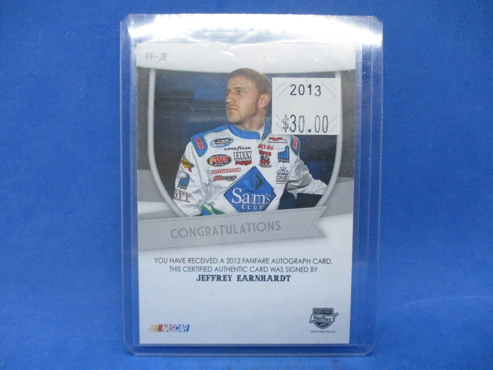2012 Press Pass Fanfare Auto Gold 60/99 Jeffrey Earnhardt #JE - Image 2 of 2