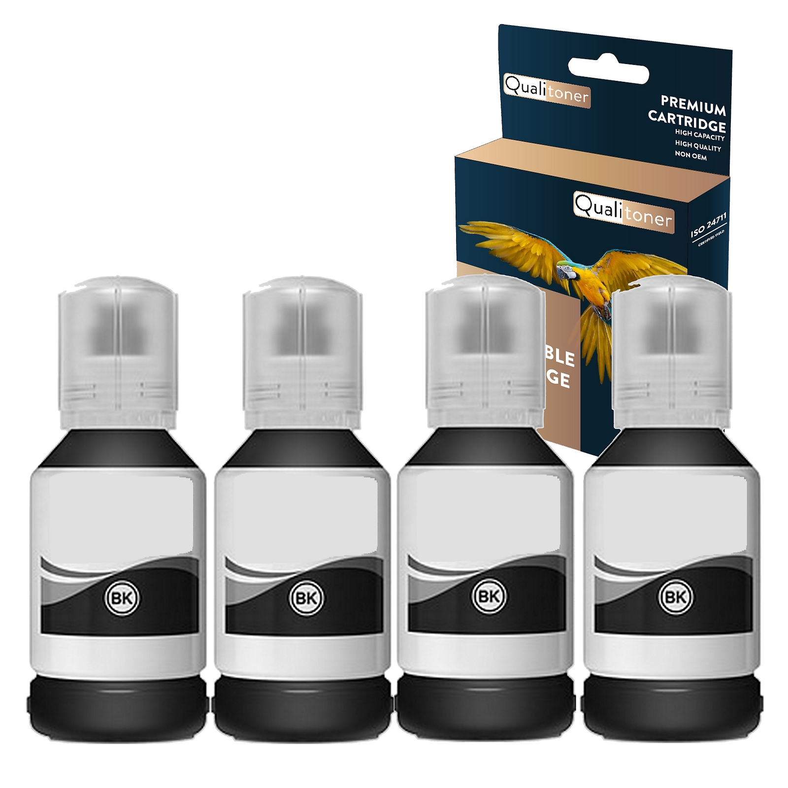 Recharge encre 113 noir EcoTank bouteille compatible imprimante jet d'encre lot de 4