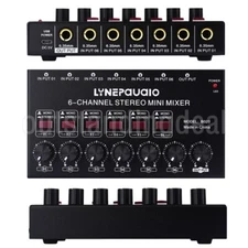B020 6-CH Stereo Mini Audio Mixer for Electric Blowpipe/Guitar/Keyboard/Drum