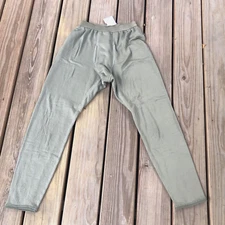 Polartec Mil Thermal Pants Fleece-Lined Sz Sm-Reg Green Winter Base Layer Waffle