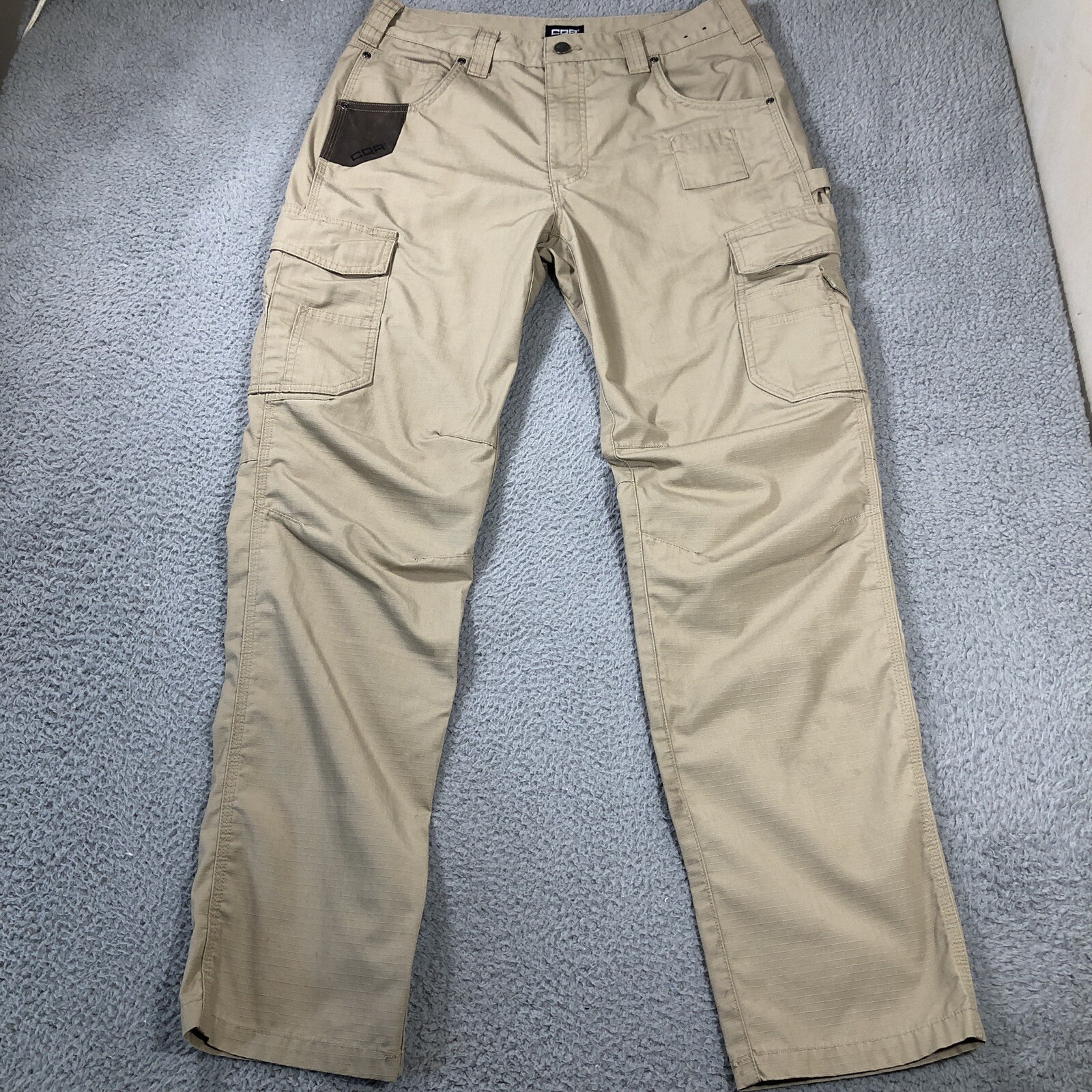 CQR Cargo Pants Mens 32x34 Khaki Brown Ripstop Cotton… Gem