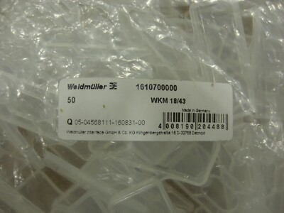 Weidmuller 1610700000, WKM 18/43. Conductor & Cable Marker 50pc 18mmx43mmx3.5mm 
