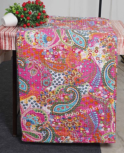 Indian Handmade Bedding Kantha Quilt Bedspread Bohemian Throw Cotton Blanket - Picture 23 of 57