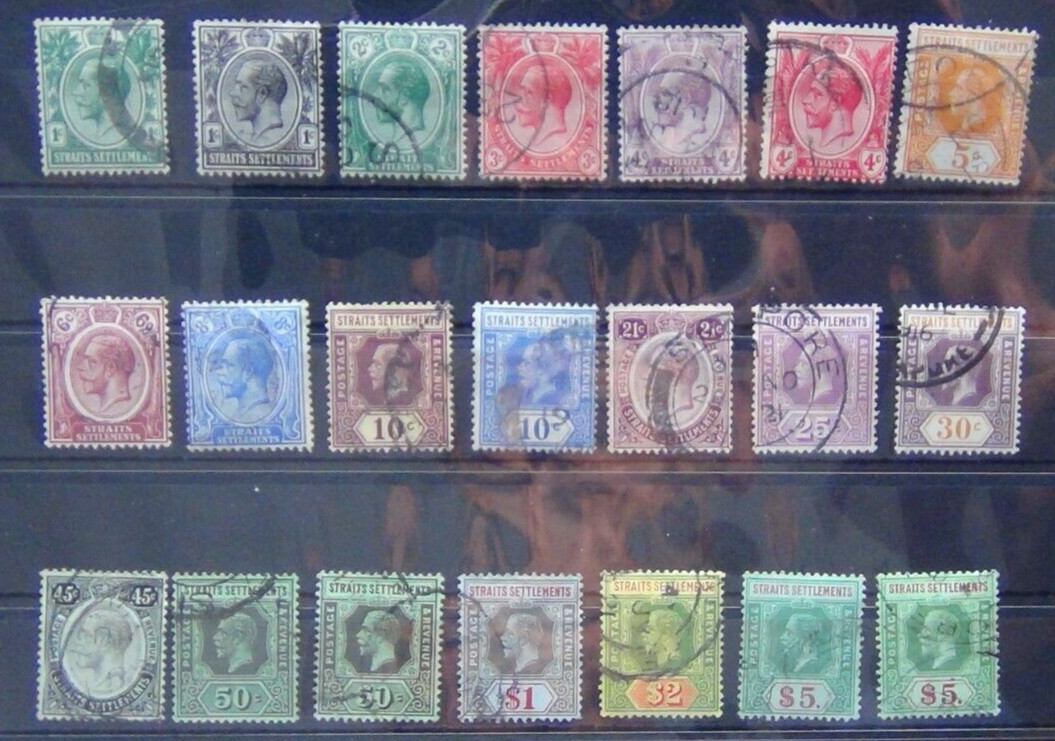 Straits Settlements 1912 - 1923 set to $5 x 2 Used