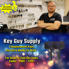 Y001-Y125 KEY. 2 New Keys For Snap-On tool lo...