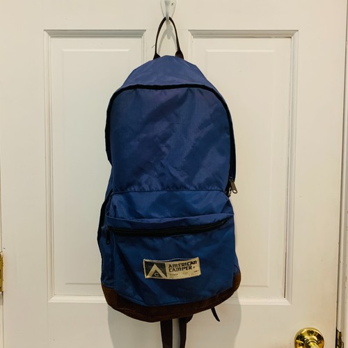 AMERICAN CAMPER - Vtg 60s-70s Leather Bottom Outdoors Hiking Day Trip Backpack - Picture 21 of 24