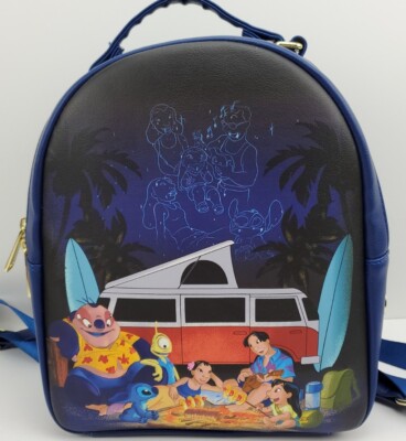 Disney Lilo & Stitch Campfire on Beach Mini Backpack Her Universe Ohana Family Loungefly Disney Lilo And Stitch Camping Cuties Mini  main image 4