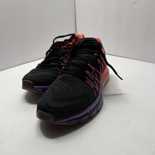 Nike Air Max Womens 8.5 Running Shoes Hyper Punch 698903-006 Black Pink - Picture 4 of 8