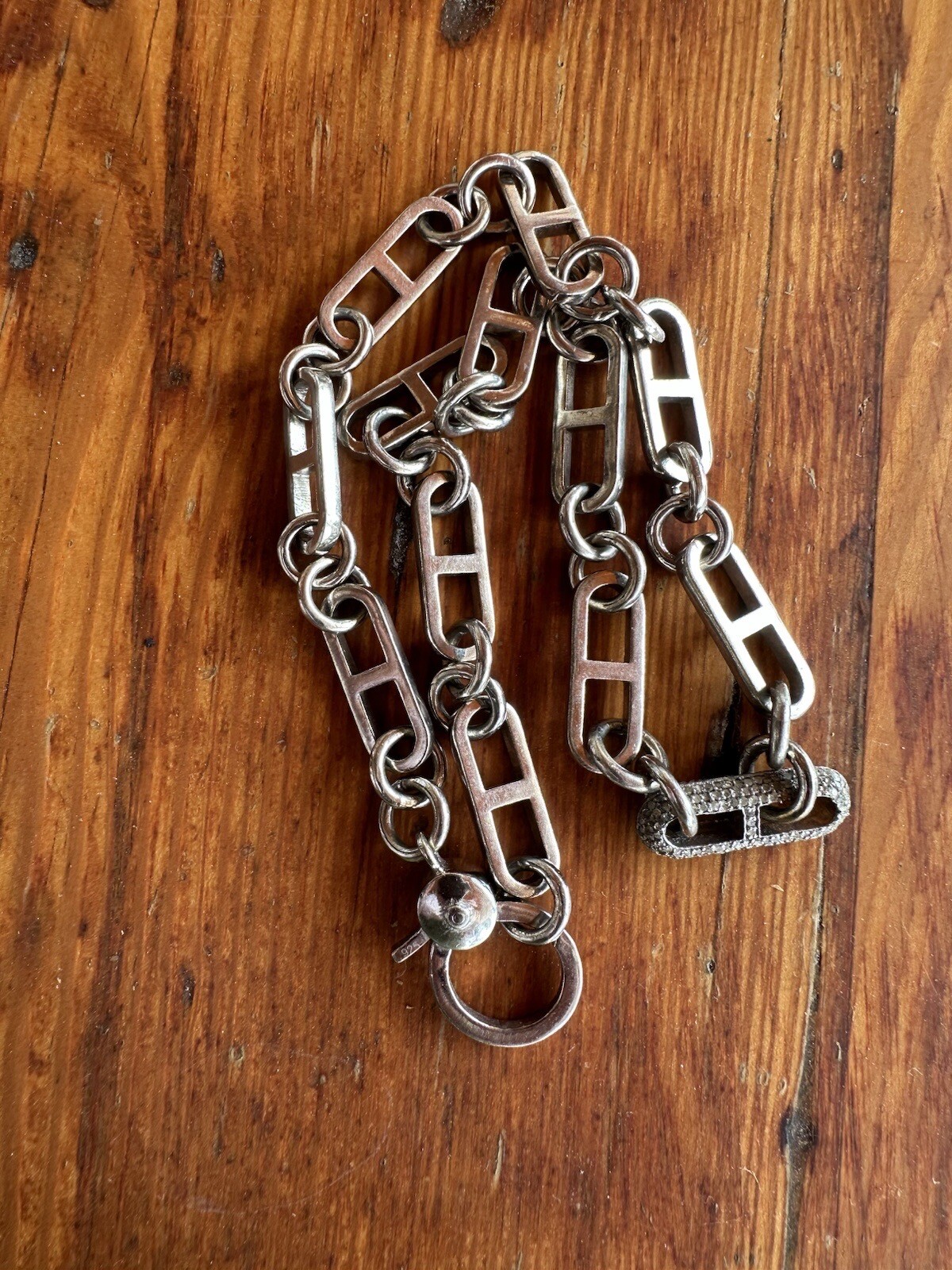 Diamond link Statement sterling silver Custom cha… - image 11