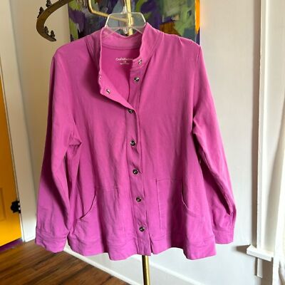 Croft & Barrow Pink 1X Light Jacket Cardigan With Cool Snap Closure and Pockets
