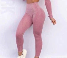 Women High Waisted Seamless Fitness Gym Wear Sport Yoga Leggings- Size L