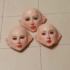 Women Latex Realistic Masquerade Latex Party Cosplay Props Halloween Mask Hood