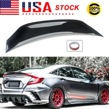 FOR 2016-2021 HONDA CIVIC SEDAN STAIN BLACK HIGHKICK DUCKBILL TRUNK SPOILER WING