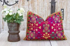 Hemani Thar Silk Embroidered Antique Pillow