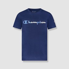 Champion Kid's Boy's Blue Short Sleeve Logo T-Shirt Size 5