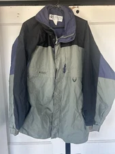 Columbia Vintage Bugaboo Jacket 3 In 1 Mens Aztec Fleece Made In USA Green Mediu