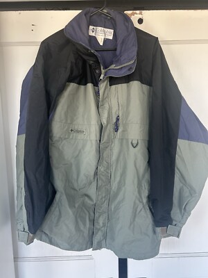 Columbia Vintage Bugaboo Jacket 3 In 1 Mens Aztec Fleece Made In USA Green Mediu