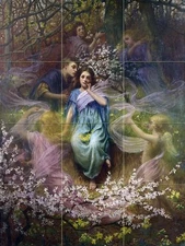 Phantasy Tile Mural Kitchen Bathroom Wall Backsplash Art 12.75 x 17