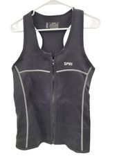 SPRI Women's Neoprene Sauna Exercise Vest Black Size Large Full Zip Design Open