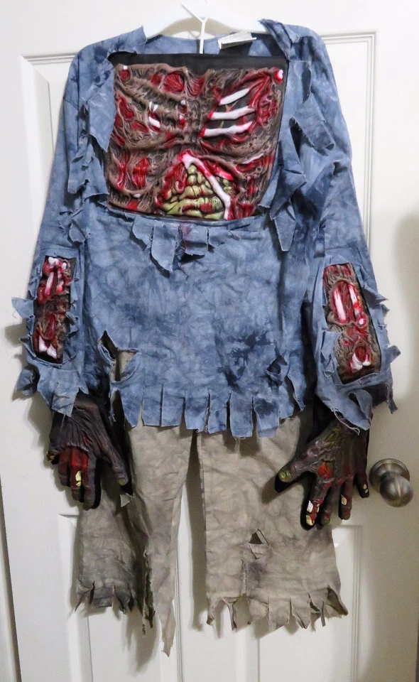 Disfraz de Halloween Zombie Living Dead niño talla grande 10-12 mundo divertido 7 piezas Foto 3 de 4