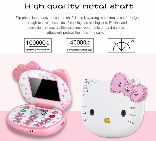 Unlocked Hello Kitty K688 Flip Cute Mini Cellphone For Women Girls Kids Dual Sim - Picture 5 of 21