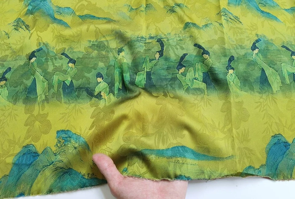 1 yard X 1.48 meter Chinese Dancing Material Soft Imitate Silk Fabric For Gown - Image 3 of 4