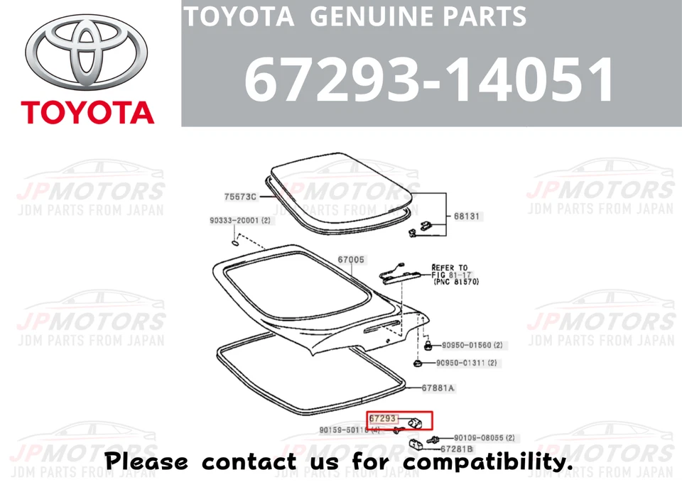 Toyota Genuine Supra JZA80 Gate Hatch Back Door Cushion Stopper set 67293-14051 - Image 2 of 4
