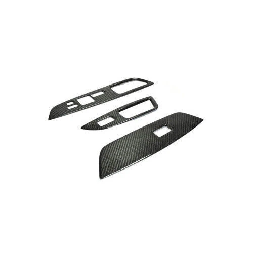 Panel elevador ventana fibra de carbono real para Hyundai Veloster 11-16 interruptor cubierta embellecedor Foto 2 de 4