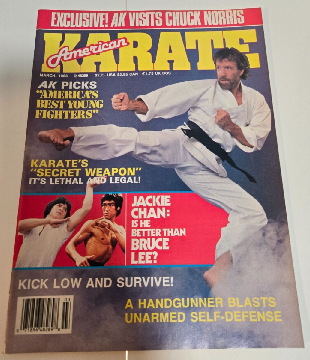 American Karate Magazine March 1988 Jackie Chan Bruce Lee Chuck