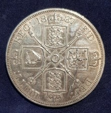 1887 VICTORIA DOUBLE FLORIN EXCELLENT EF  253