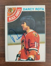 Darcy Rota signed Chicago Blackhawks 1978 Topps Hockey Card 