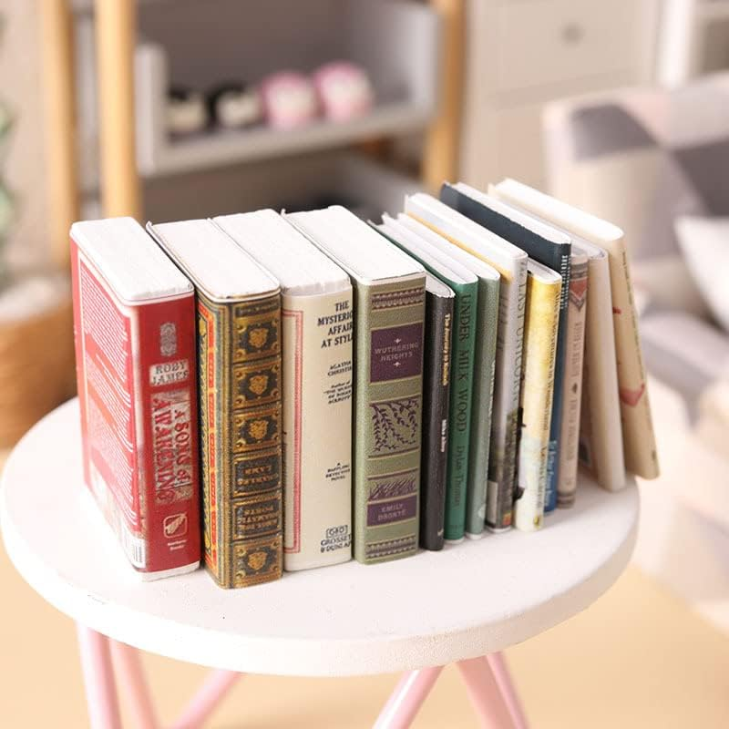 Miniatures Dollhouse Books, 112 Scale Mini Books Library Bookshelf