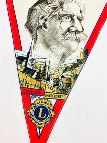 Vintage Lions Int Club Banner Flag 2 Valley Club Gunsbach Kaysersberg France *Pb