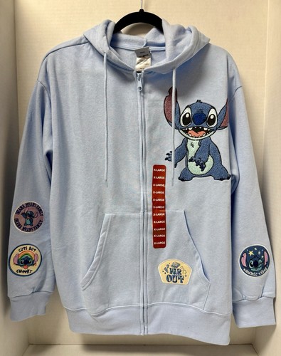 Disney Stitch Full Zip Brushed Fleece Hoodie - Size XL