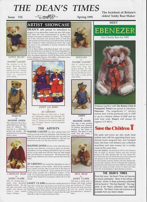Vintage The Dean's Times Volume VII Spring 1995 Dean's Teddy Bears Factsheet