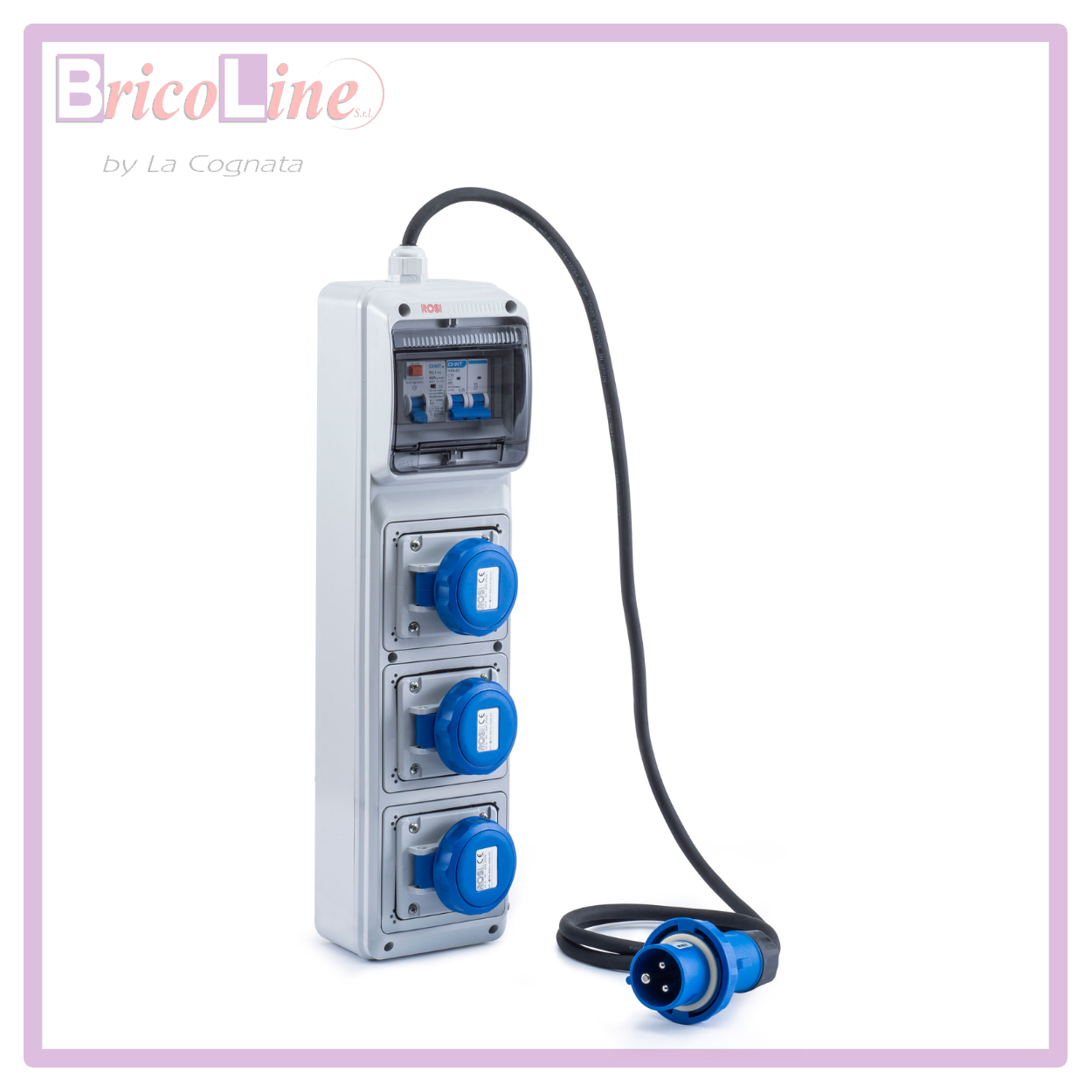 QUADRO DA CANTIERE 3 PRESE INTERBLOCCATE 2P+T 16A 230V IP67 ROSI