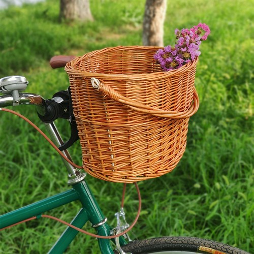 Front Bike Basket For Dogs SBCWH Rear Wicker Bike Basket, Bike Pet