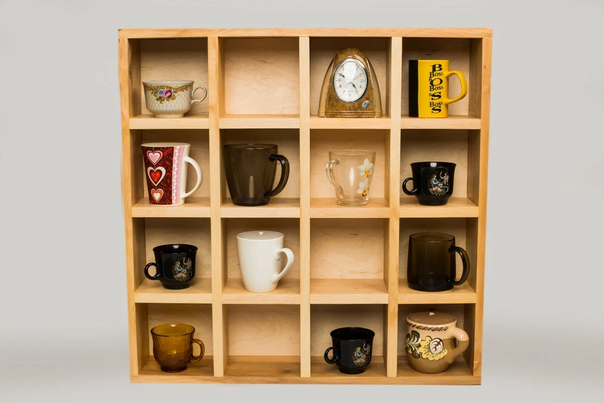 Special Shape Wooden Shelf, Coffee Tea Mug Storage, Wall Mounted