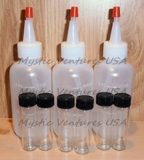 3 Snuffer Bottles, 6 BIG Vials GOLD Prospecting Pan Sluice Tools FAST FREE SHIP