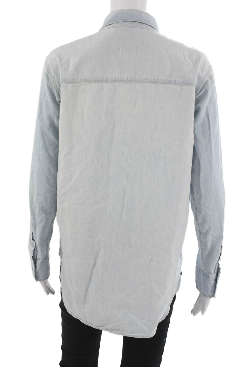 Madewell Women Basic Button-Up Collared Cotton Lo… - image 3