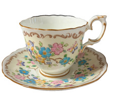 Vintage Crown Staffordshire, Floral Tea Cup and Saucer